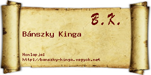 Bánszky Kinga névjegykártya