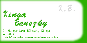 kinga banszky business card