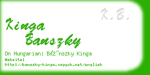 kinga banszky business card